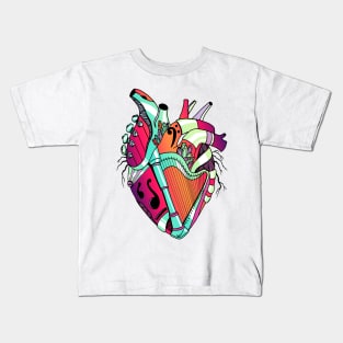 Blue Red Blend No 2 Musical Heart Kids T-Shirt